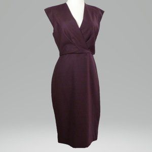 J Crew Size 4 Burgundy Faux Wrap Dress